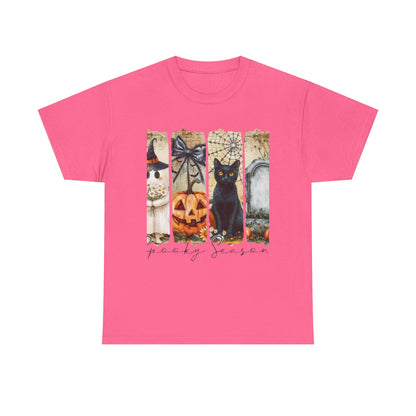 Halloween Cat Tee, Vintage Halloween Shirt, Unisex T-Shirt, Fall Graphic Tee, Spooky Season Apparel, Cat Lover Gift