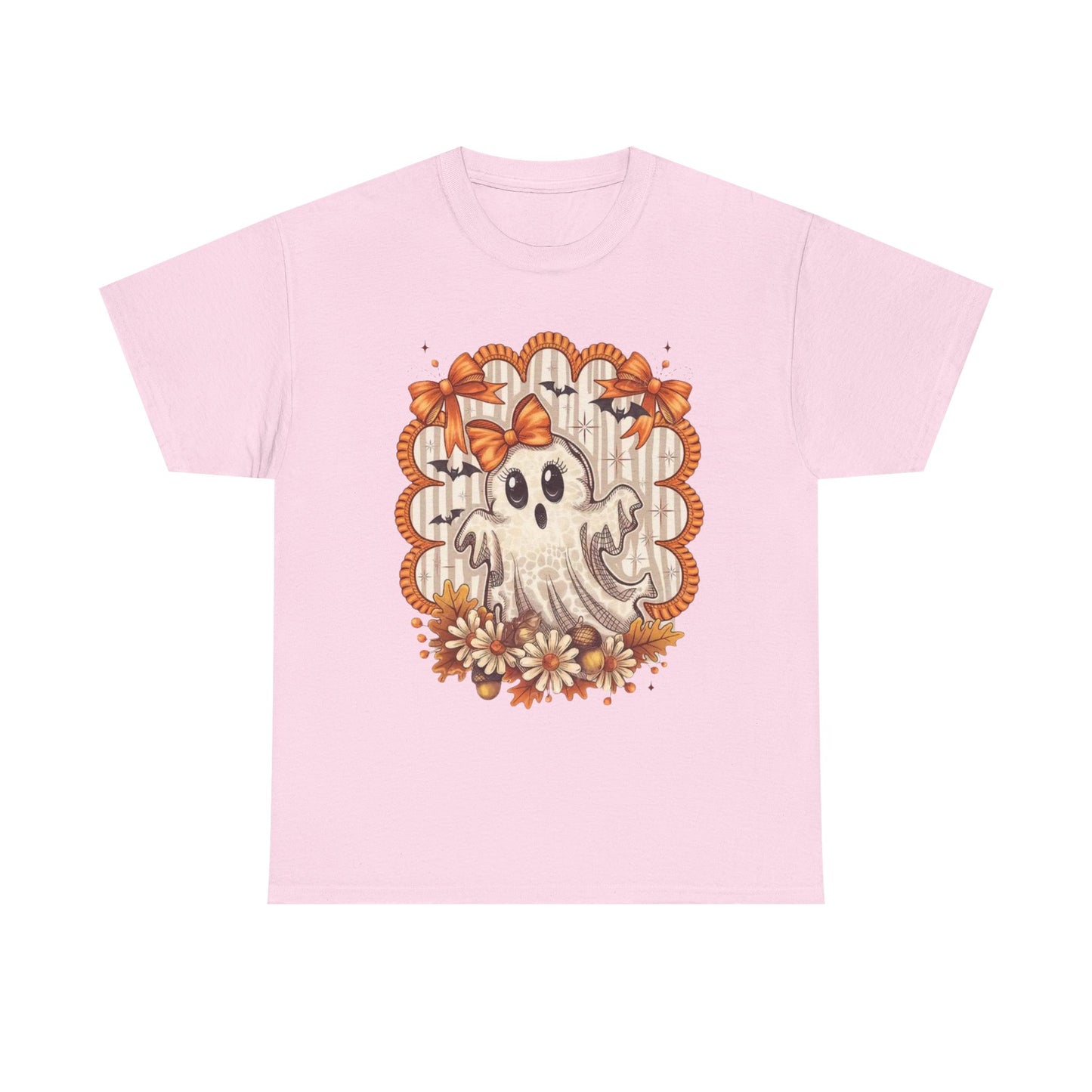 Fall Ghost Unisex Cotton Tee, Halloween Shirt, Autumn Fashion, Cute Ghost Apparel, Gift for Spooky Season