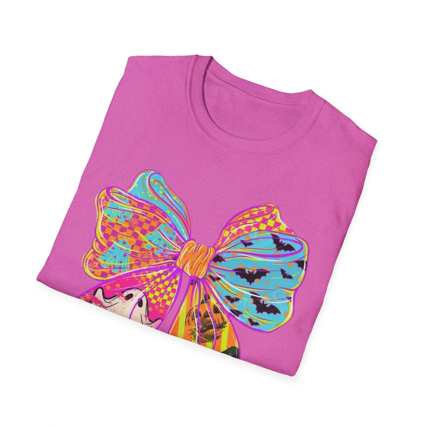 Colorful Bow Graphic Unisex T-Shirt, Fun Graphic Tee, Stylish Casual Wear, Perfect Gift for Birthdays, Festivals, and Celebrations