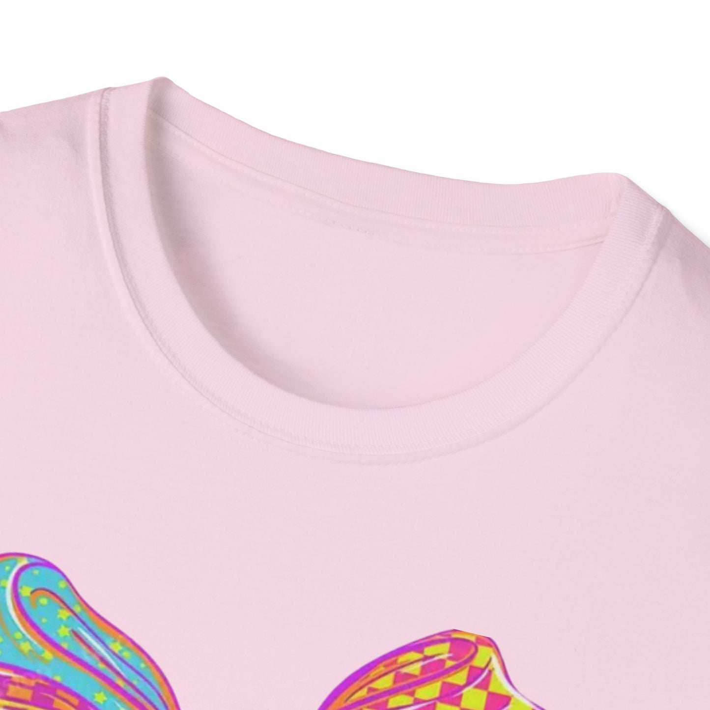Colorful Bow Graphic Unisex T-Shirt, Fun Graphic Tee, Stylish Casual Wear, Perfect Gift for Birthdays, Festivals, and Celebrations