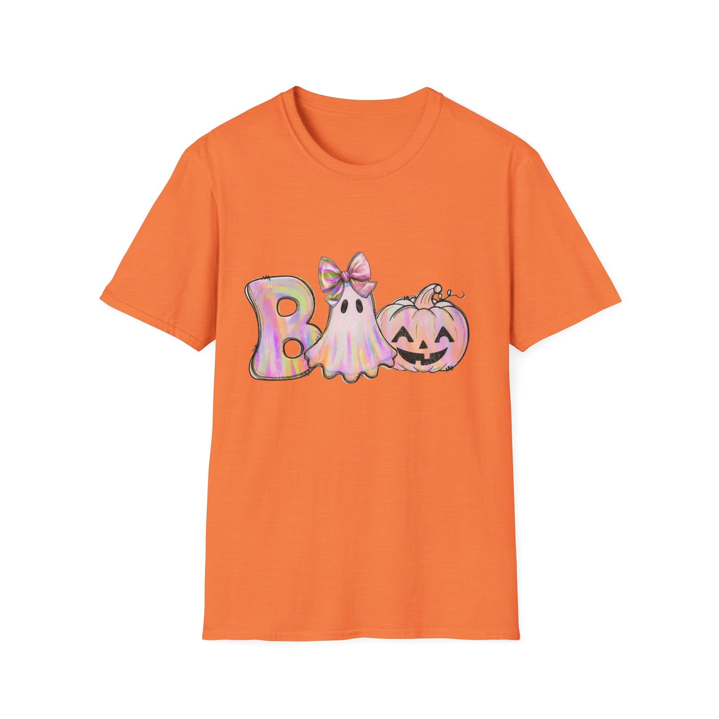 Halloween Ghost Unisex Softstyle T-Shirt, Spooky Tee, Fall Apparel, Pumpkin Shirt, Boo T-Shirt,Halloween Costume