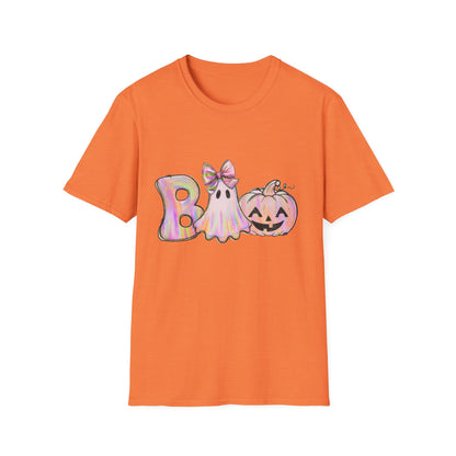 Halloween Ghost Unisex Softstyle T-Shirt, Spooky Tee, Fall Apparel, Pumpkin Shirt, Boo T-Shirt,Halloween Costume