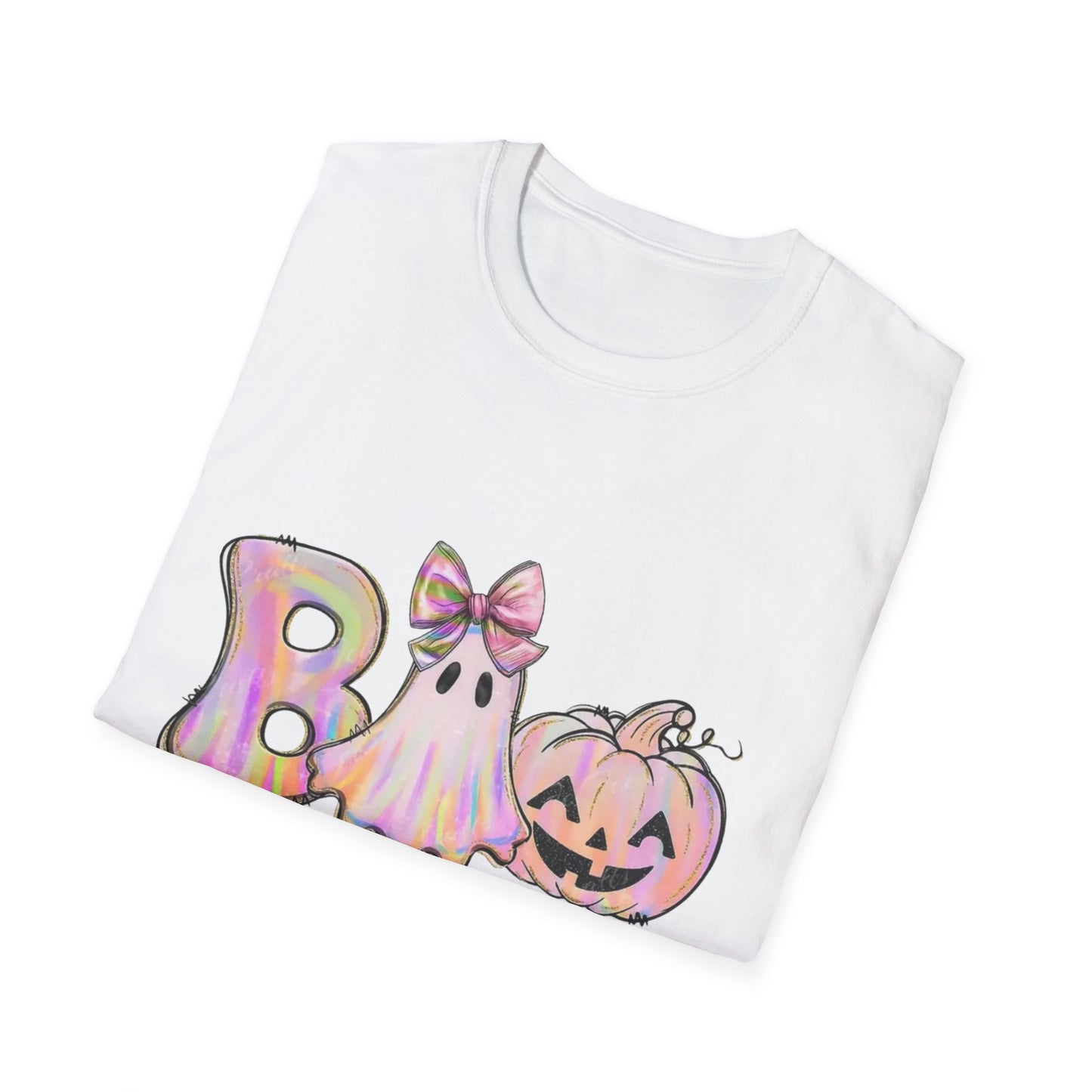 Halloween Ghost Unisex Softstyle T-Shirt, Spooky Tee, Fall Apparel, Pumpkin Shirt, Boo T-Shirt,Halloween Costume
