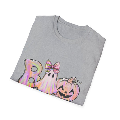 Halloween Ghost Unisex Softstyle T-Shirt, Spooky Tee, Fall Apparel, Pumpkin Shirt, Boo T-Shirt,Halloween Costume