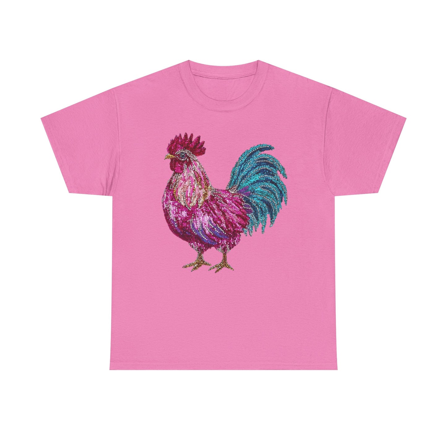Vibrant Rooster Graphic Tee, Unisex Heavy Cotton Shirt, Farmhouse Clothing, Animal Lover Gift, Casual Tee, Birthday Present