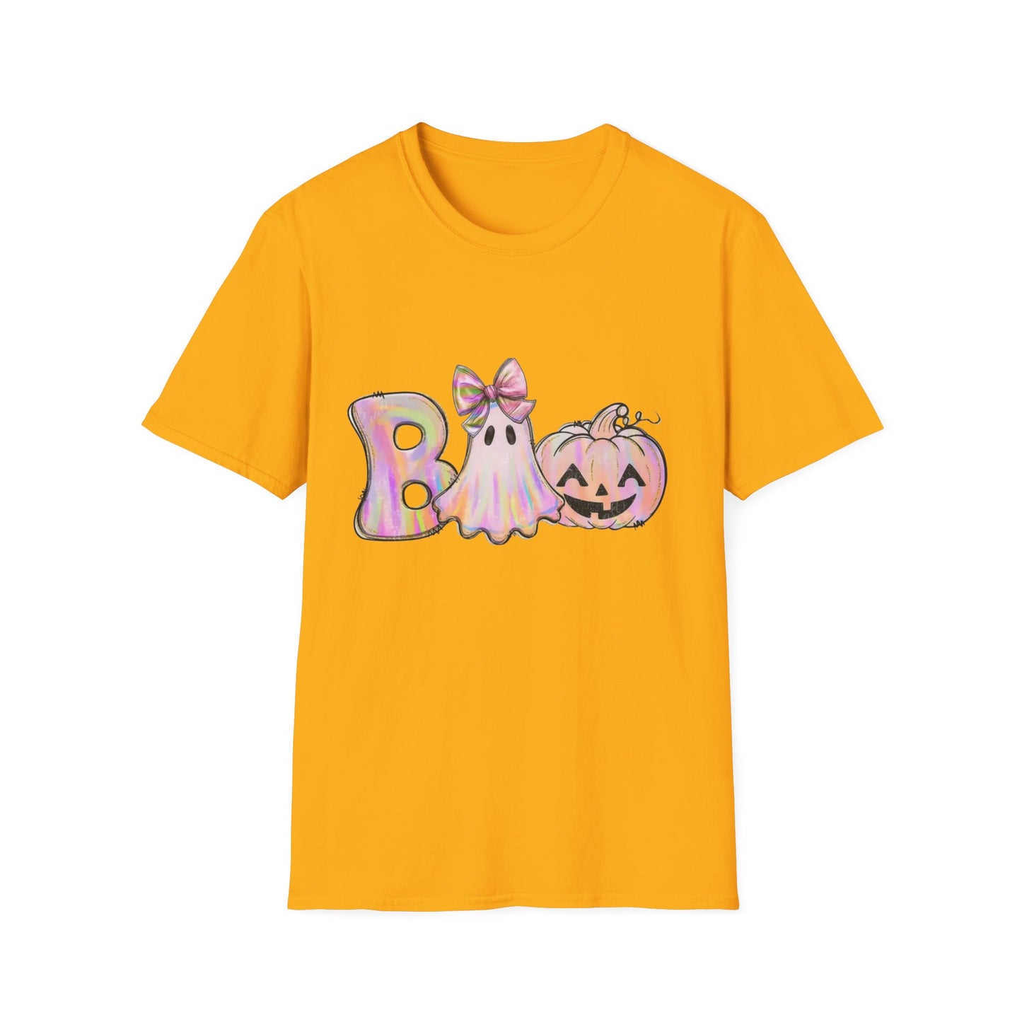 Halloween Ghost Unisex Softstyle T-Shirt, Spooky Tee, Fall Apparel, Pumpkin Shirt, Boo T-Shirt,Halloween Costume