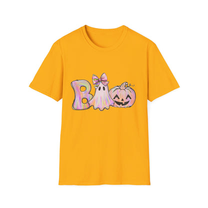 Halloween Ghost Unisex Softstyle T-Shirt, Spooky Tee, Fall Apparel, Pumpkin Shirt, Boo T-Shirt,Halloween Costume