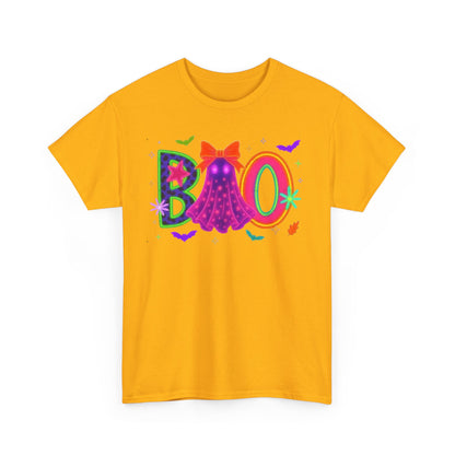 BOO Halloween Unisex Heavy Cotton Tee, Funny Costume Shirt, Ghost Party T-Shirt, Spooky Graphic Tee, Fall Seasonal Apparel