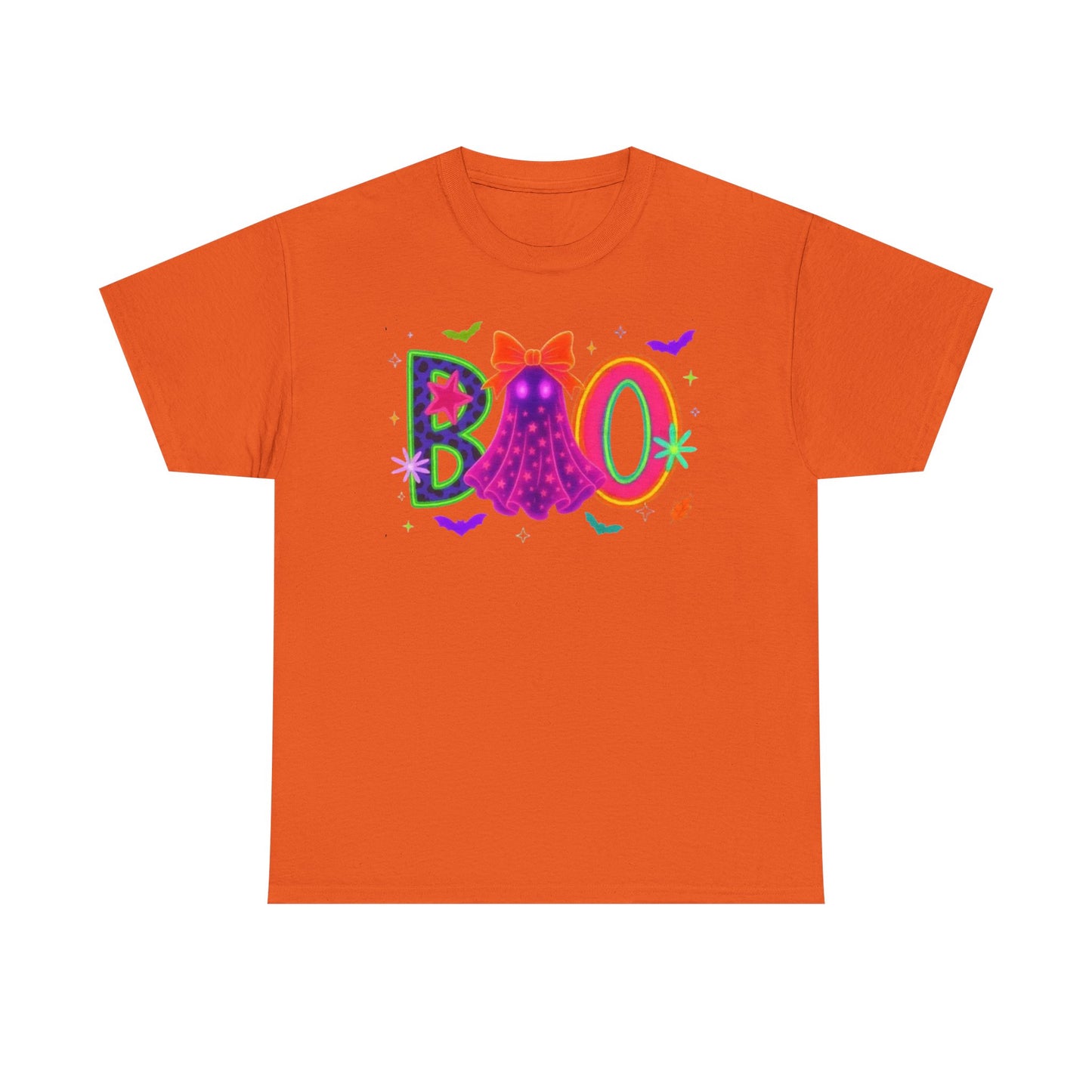 BOO Halloween Unisex Heavy Cotton Tee, Funny Costume Shirt, Ghost Party T-Shirt, Spooky Graphic Tee, Fall Seasonal Apparel
