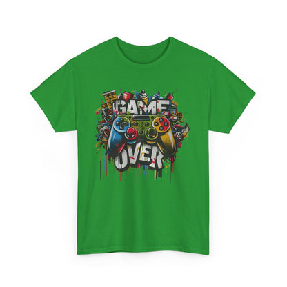Game Over Unisex Heavy Cotton Tee, Gamer Shirt, Video Game Apparel, Casual Wear, Perfect Gift for Gamers, Birthday Gift, Fun Tee