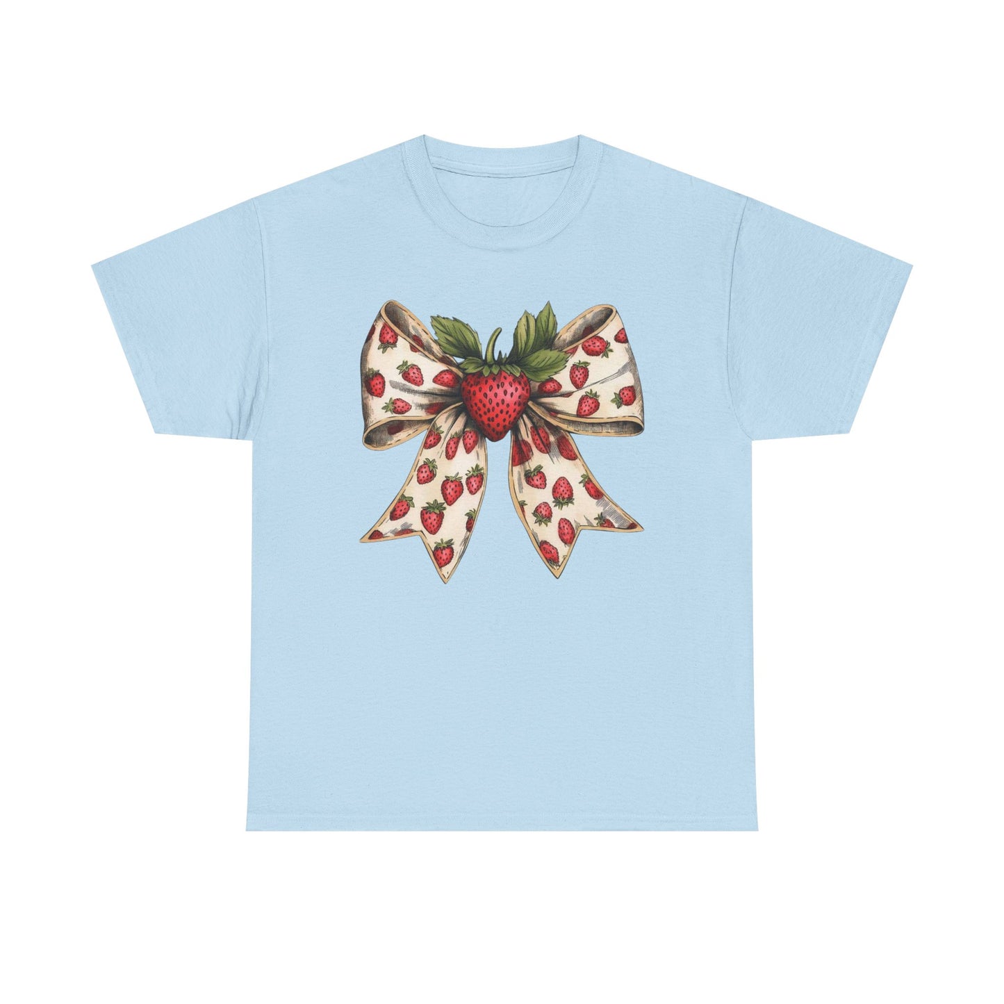 Strawberry Bow Graphic Tee - Cute Summer Shirt, Gift for Her, Berry Lover Apparel, Spring Fashion, Casual Outfit