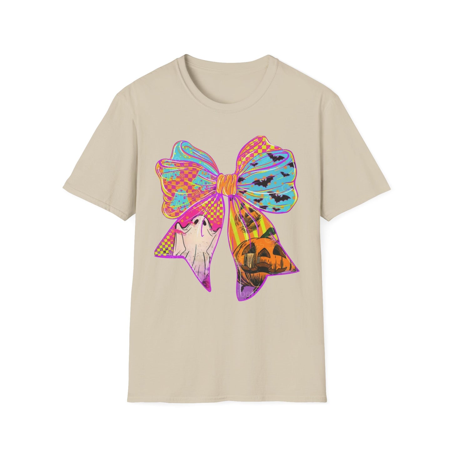 Colorful Bow Graphic Unisex T-Shirt, Fun Graphic Tee, Stylish Casual Wear, Perfect Gift for Birthdays, Festivals, and Celebrations