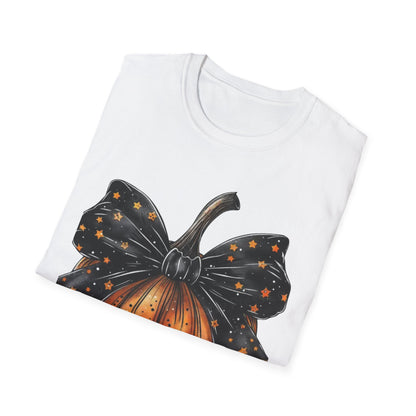 Festive Pumpkin Unisex Softstyle T-Shirt, Fall Fashion Tee, Halloween Shirt, Casual Autumn Wear, Seasonal Gift