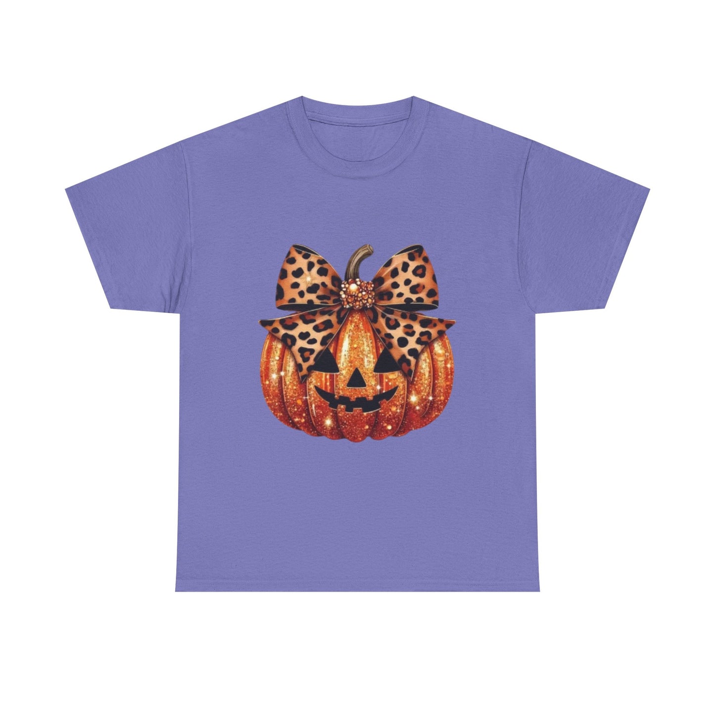 Leopard Bow Pumpkin Tee, Cute Halloween Shirt, Fall Fashion, Unisex Graphic Tee, Autumn Apparel, Pumpkin Lover Gift