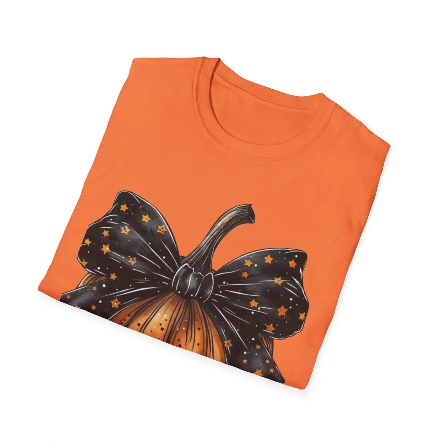 Festive Pumpkin Unisex Softstyle T-Shirt, Fall Fashion Tee, Halloween Shirt, Casual Autumn Wear, Seasonal Gift