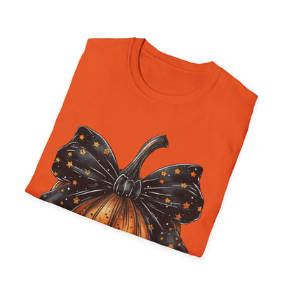 Festive Pumpkin Unisex Softstyle T-Shirt, Fall Fashion Tee, Halloween Shirt, Casual Autumn Wear, Seasonal Gift