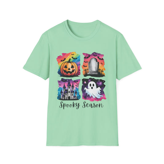 Halloween Graphic Tee, Spooky Season T-Shirt, Unisex Halloween Shirt, Witchy Apparel, October Festive Wear, Ghost and Pumpkin Tee