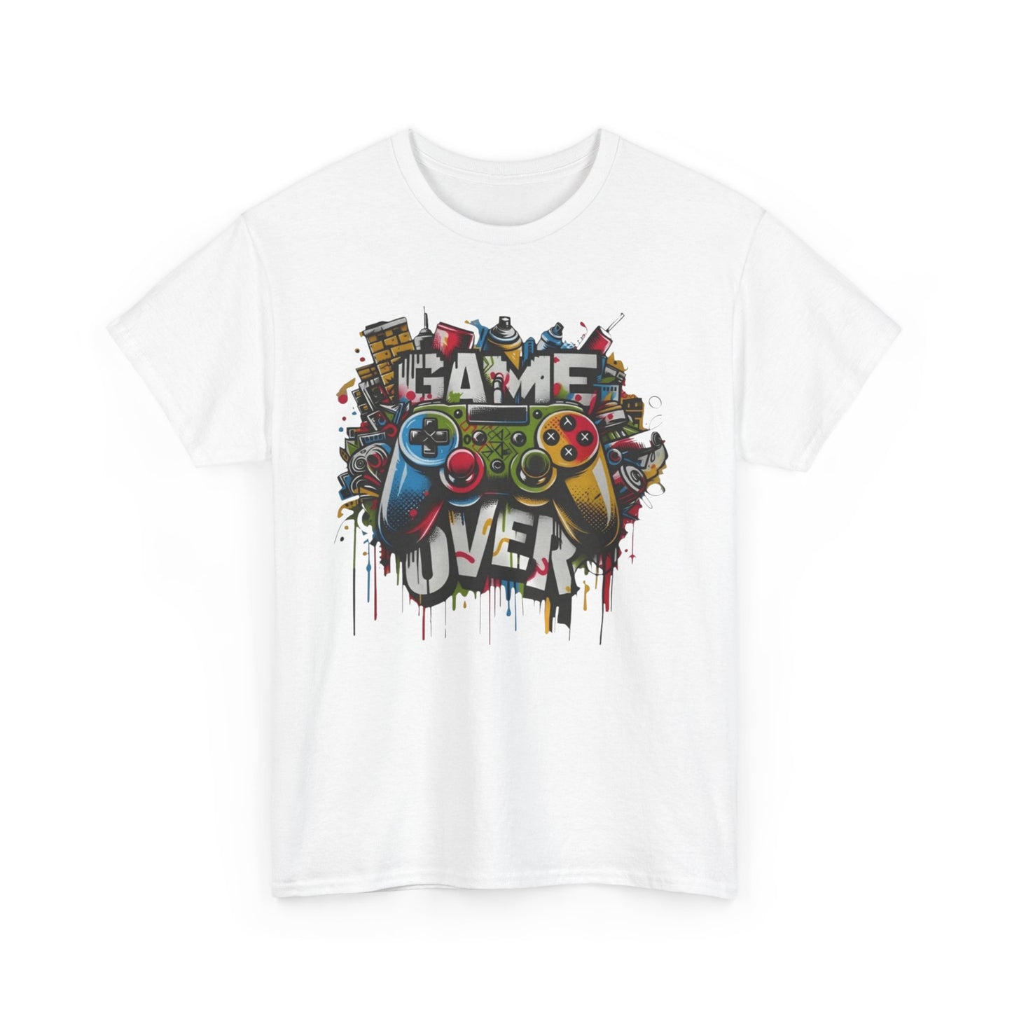 Game Over Unisex Heavy Cotton Tee, Gamer Shirt, Video Game Apparel, Casual Wear, Perfect Gift for Gamers, Birthday Gift, Fun Tee