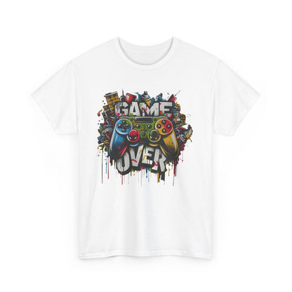 Game Over Unisex Heavy Cotton Tee, Gamer Shirt, Video Game Apparel, Casual Wear, Perfect Gift for Gamers, Birthday Gift, Fun Tee