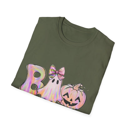 Halloween Ghost Unisex Softstyle T-Shirt, Spooky Tee, Fall Apparel, Pumpkin Shirt, Boo T-Shirt,Halloween Costume