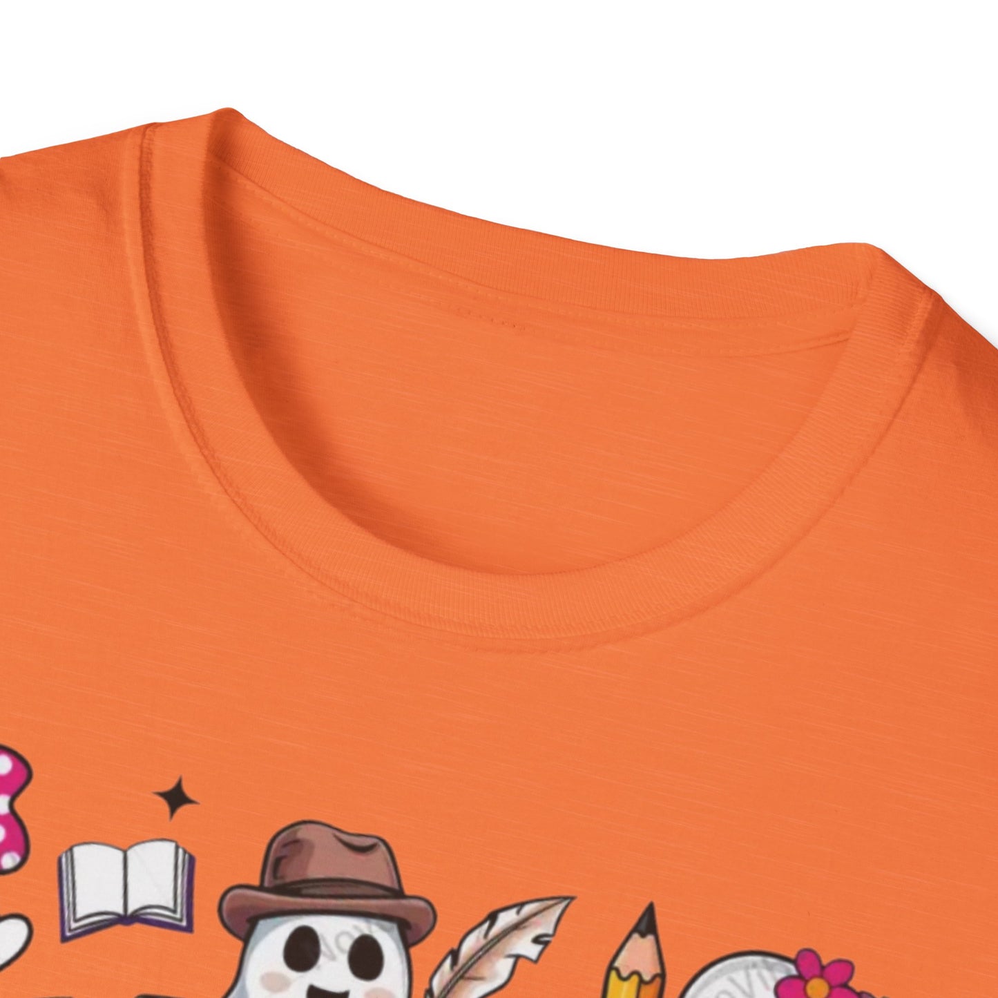 Halloween Teacher T-Shirt, Teaching My Boos, Unisex Softstyle Tee, Cute Ghost Design, Fall Celebration Apparel