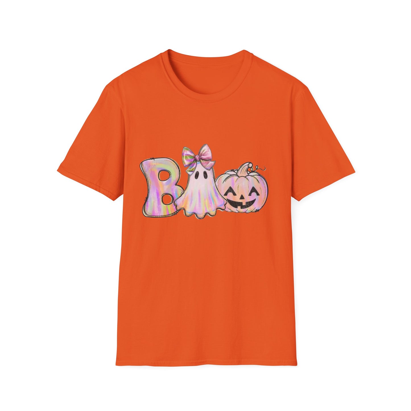 Halloween Ghost Unisex Softstyle T-Shirt, Spooky Tee, Fall Apparel, Pumpkin Shirt, Boo T-Shirt,Halloween Costume