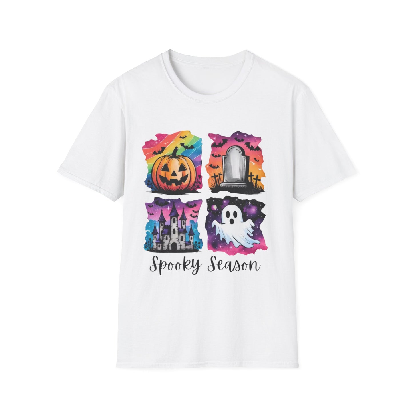 Halloween Graphic Tee, Spooky Season T-Shirt, Unisex Halloween Shirt, Witchy Apparel, October Festive Wear, Ghost and Pumpkin Tee