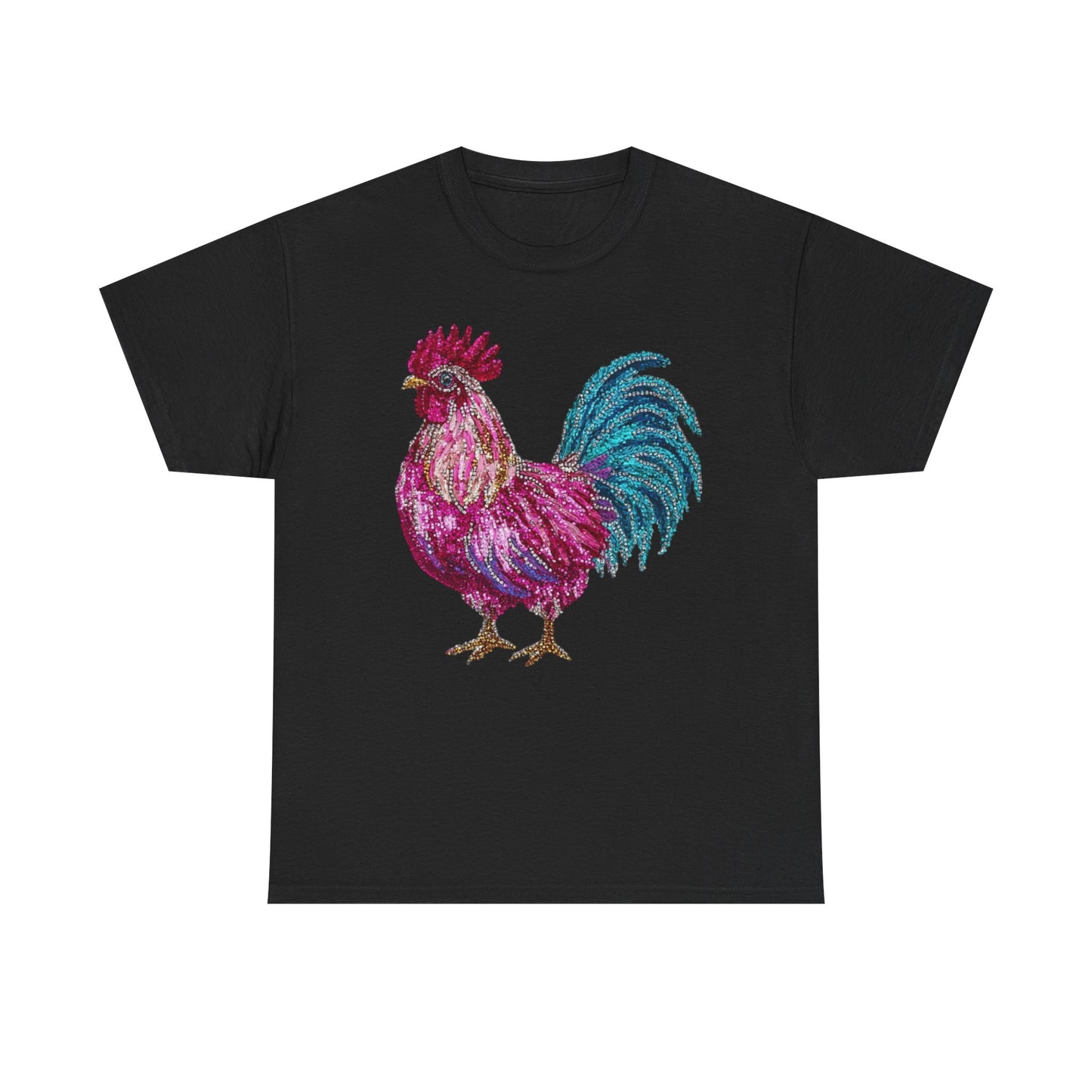 Vibrant Rooster Graphic Tee, Unisex Heavy Cotton Shirt, Farmhouse Clothing, Animal Lover Gift, Casual Tee, Birthday Present