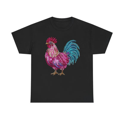 Vibrant Rooster Graphic Tee, Unisex Heavy Cotton Shirt, Farmhouse Clothing, Animal Lover Gift, Casual Tee, Birthday Present