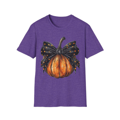 Festive Pumpkin Unisex Softstyle T-Shirt, Fall Fashion Tee, Halloween Shirt, Casual Autumn Wear, Seasonal Gift