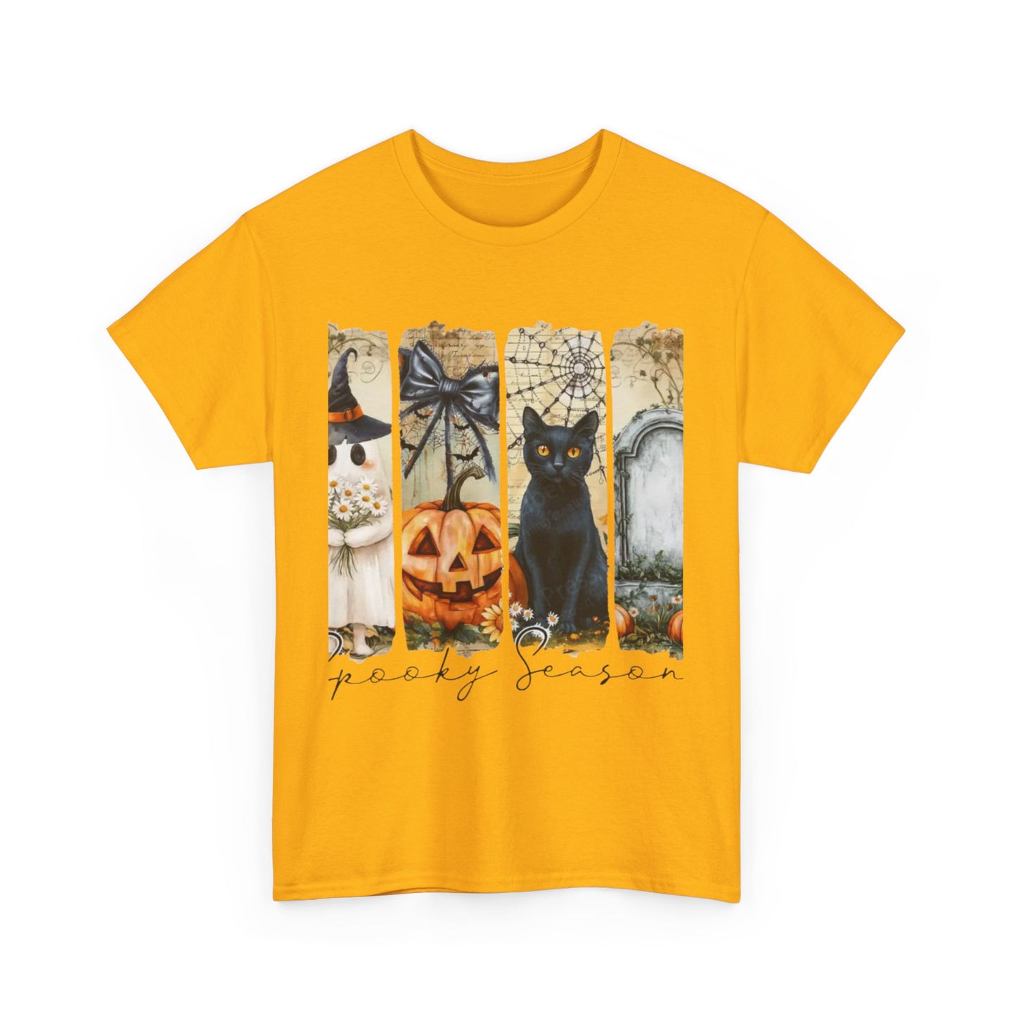 Halloween Cat Tee, Vintage Halloween Shirt, Unisex T-Shirt, Fall Graphic Tee, Spooky Season Apparel, Cat Lover Gift