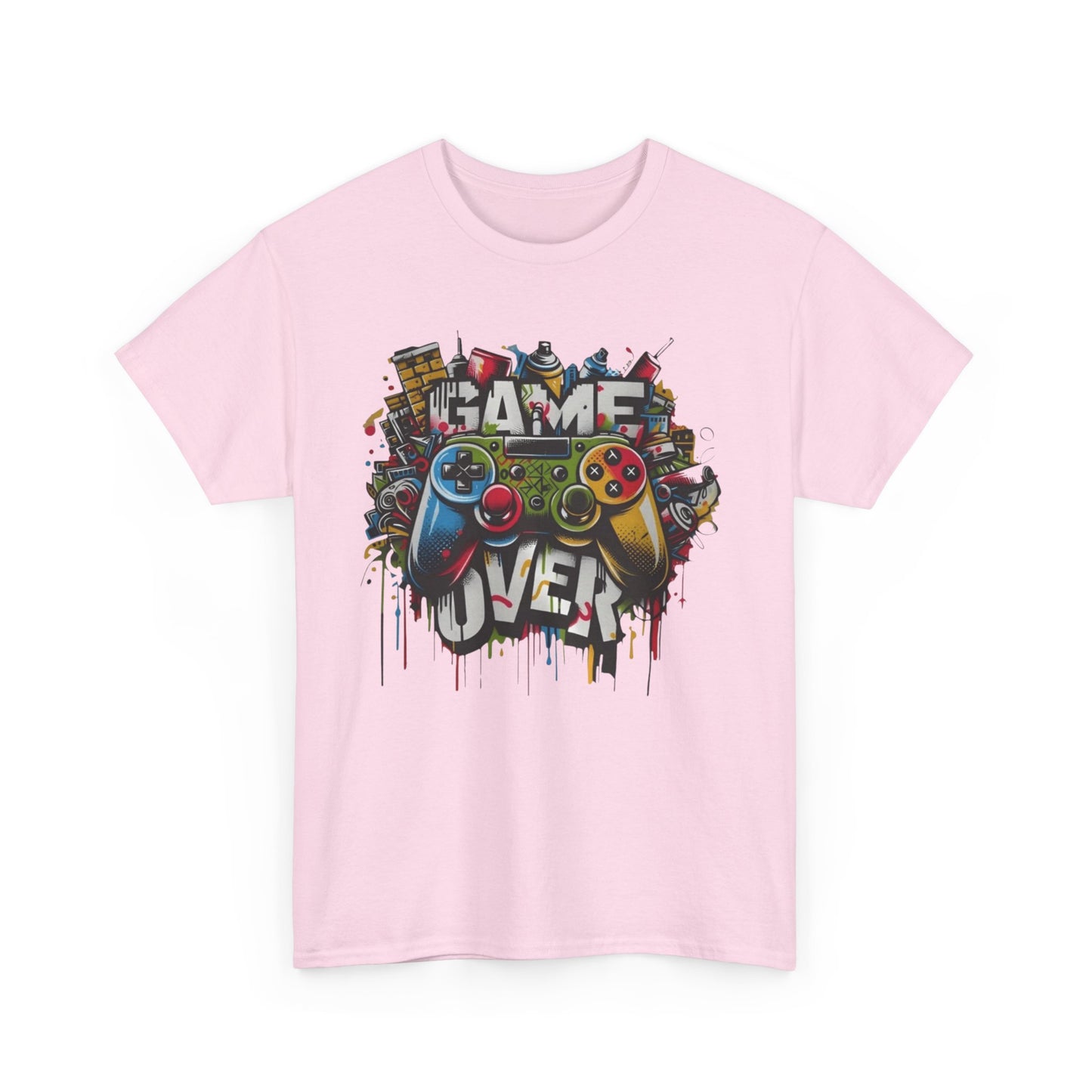 Game Over Unisex Heavy Cotton Tee, Gamer Shirt, Video Game Apparel, Casual Wear, Perfect Gift for Gamers, Birthday Gift, Fun Tee