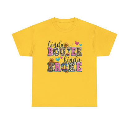 'Kinda Boujee Kinda Broke' Unisex Heavy Cotton Tee, Casual Fashion, Fun Gift for Friends, Birthday, Everyday Wear, Graphic Tee