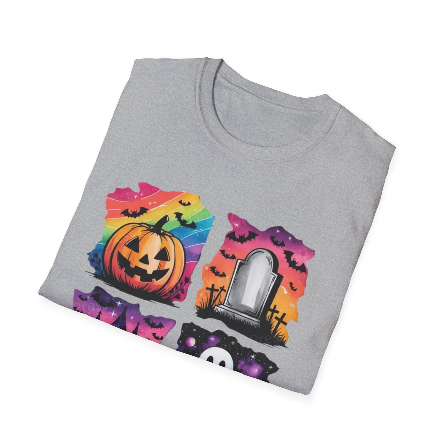 Halloween Graphic Tee, Spooky Season T-Shirt, Unisex Halloween Shirt, Witchy Apparel, October Festive Wear, Ghost and Pumpkin Tee