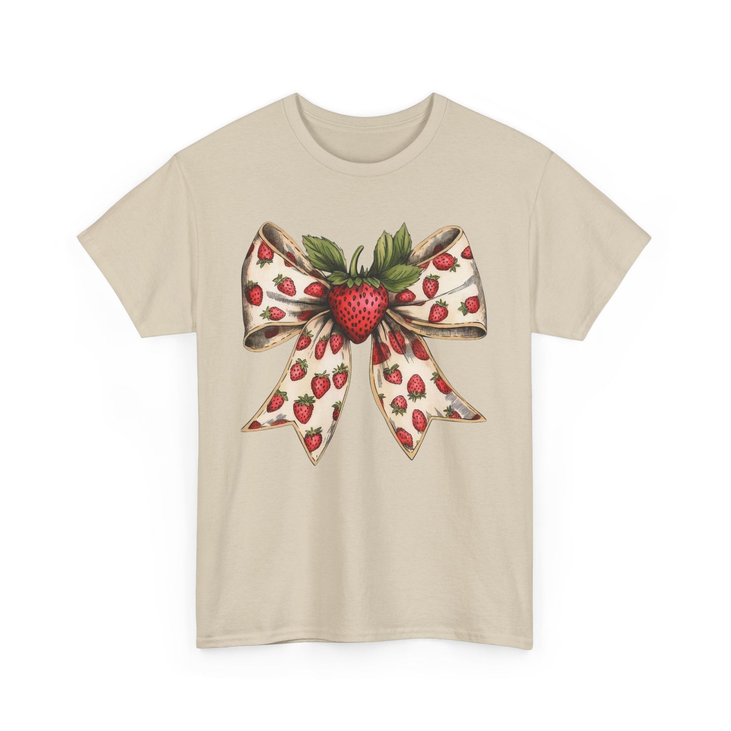 Strawberry Bow Graphic Tee - Cute Summer Shirt, Gift for Her, Berry Lover Apparel, Spring Fashion, Casual Outfit