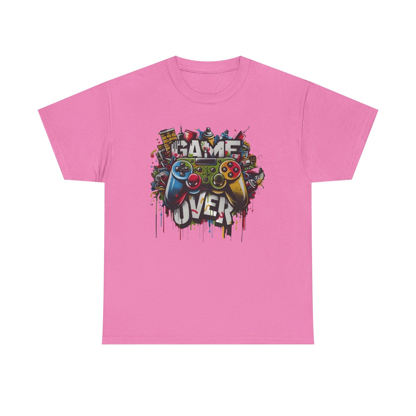 Game Over Unisex Heavy Cotton Tee, Gamer Shirt, Video Game Apparel, Casual Wear, Perfect Gift for Gamers, Birthday Gift, Fun Tee