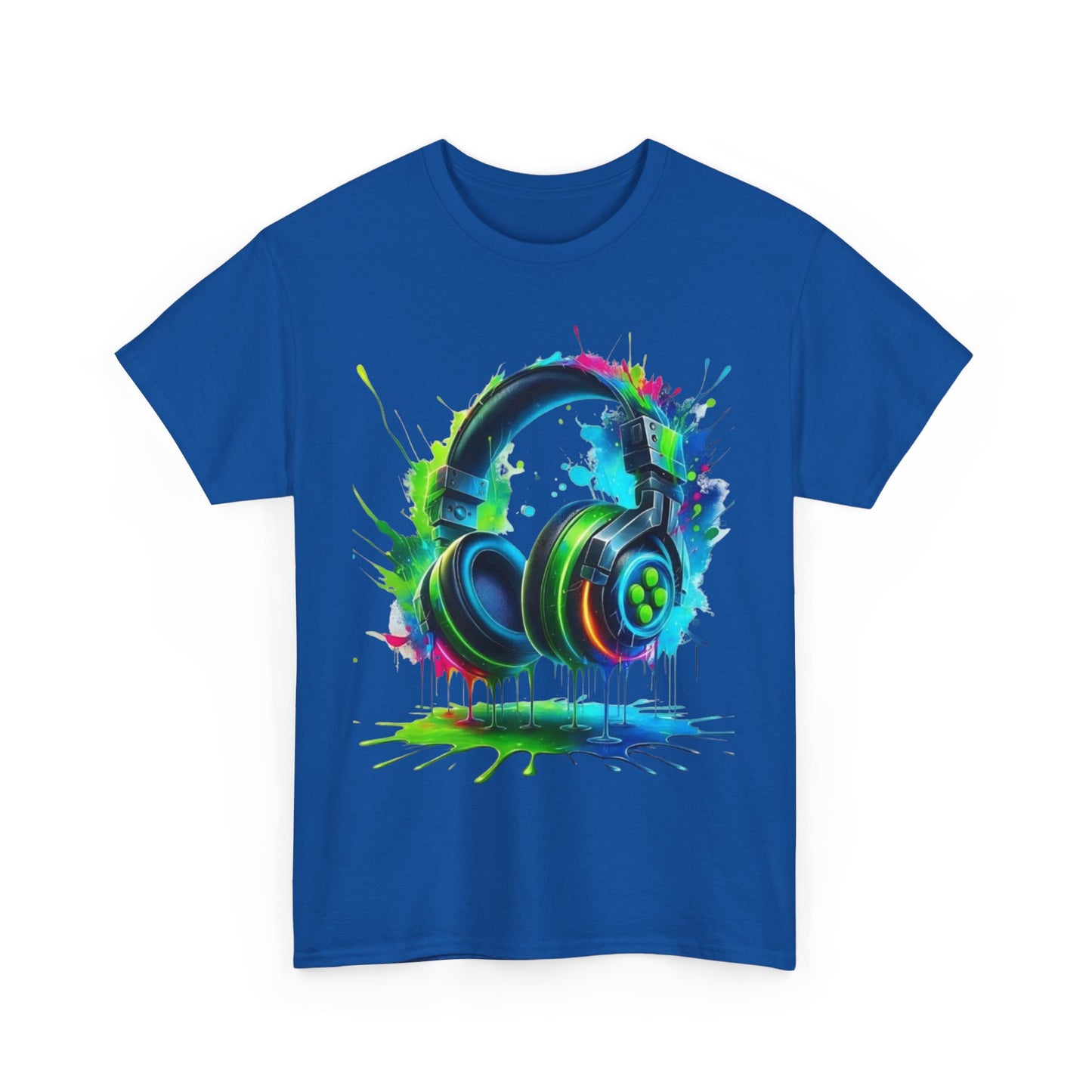 Colorful Headphones Tee, Unisex Music Lover T-Shirt, Perfect Gift for Musicians, Vibrant Graphic Cotton Shirt, Fun Casual Wear