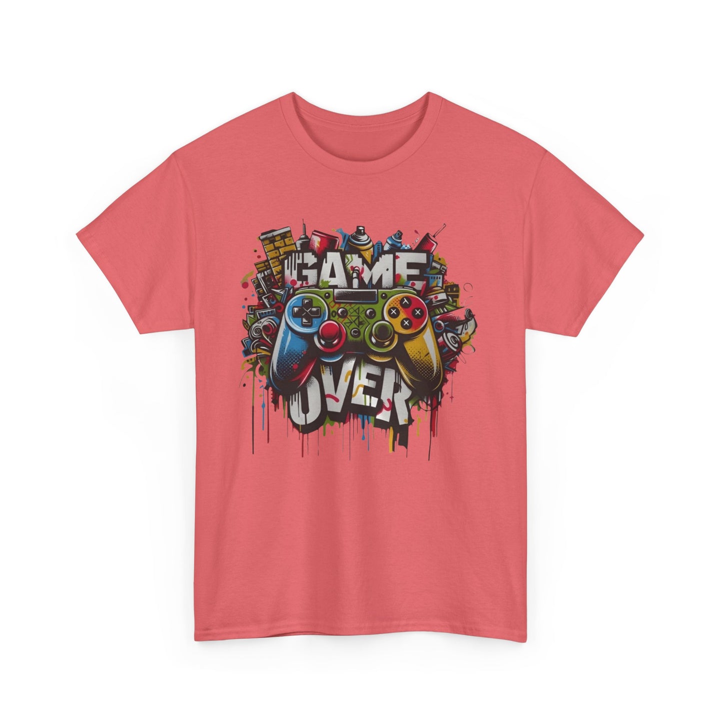 Game Over Unisex Heavy Cotton Tee, Gamer Shirt, Video Game Apparel, Casual Wear, Perfect Gift for Gamers, Birthday Gift, Fun Tee
