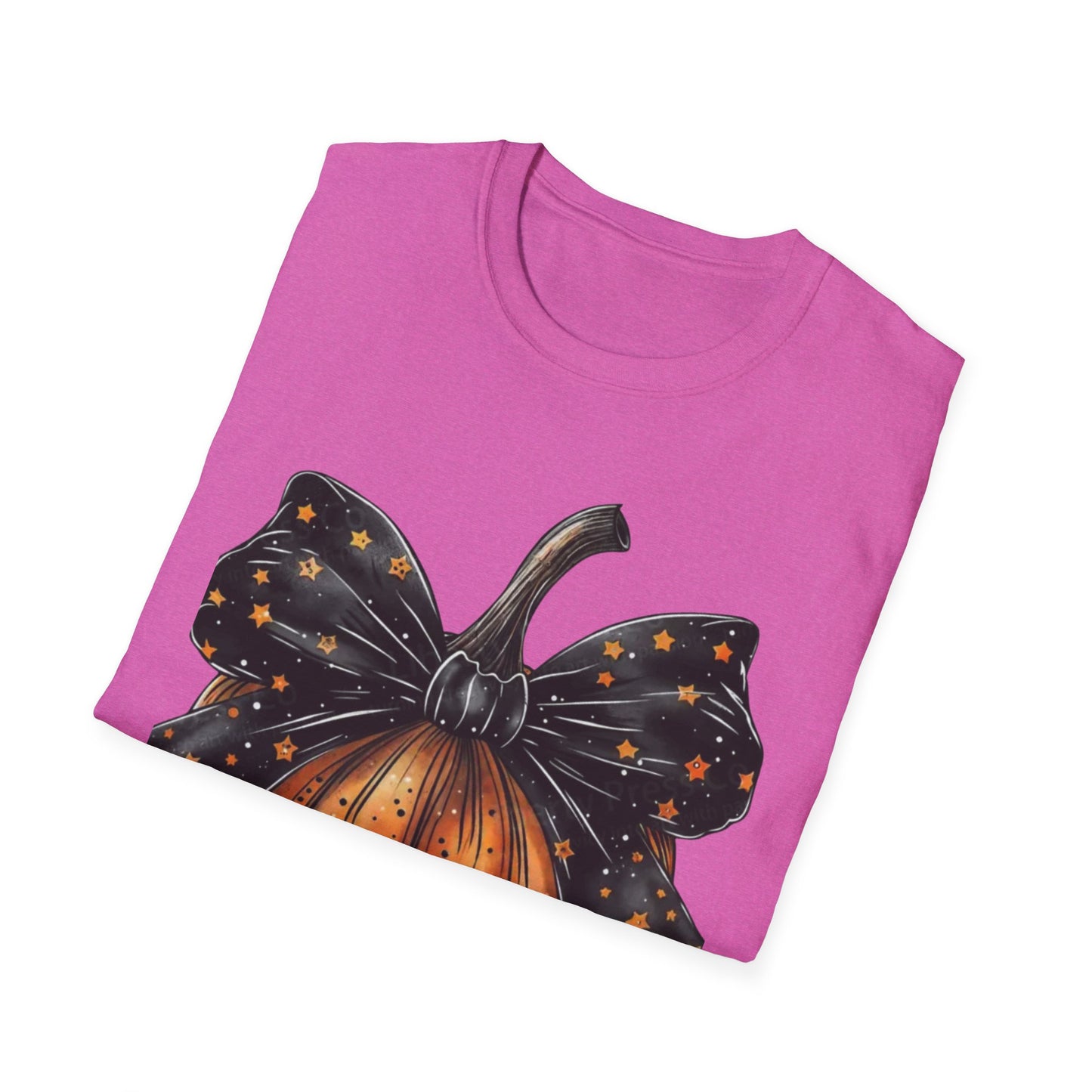 Festive Pumpkin Unisex Softstyle T-Shirt, Fall Fashion Tee, Halloween Shirt, Casual Autumn Wear, Seasonal Gift