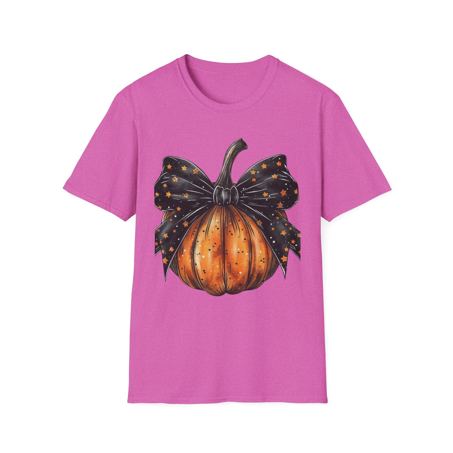 Festive Pumpkin Unisex Softstyle T-Shirt, Fall Fashion Tee, Halloween Shirt, Casual Autumn Wear, Seasonal Gift