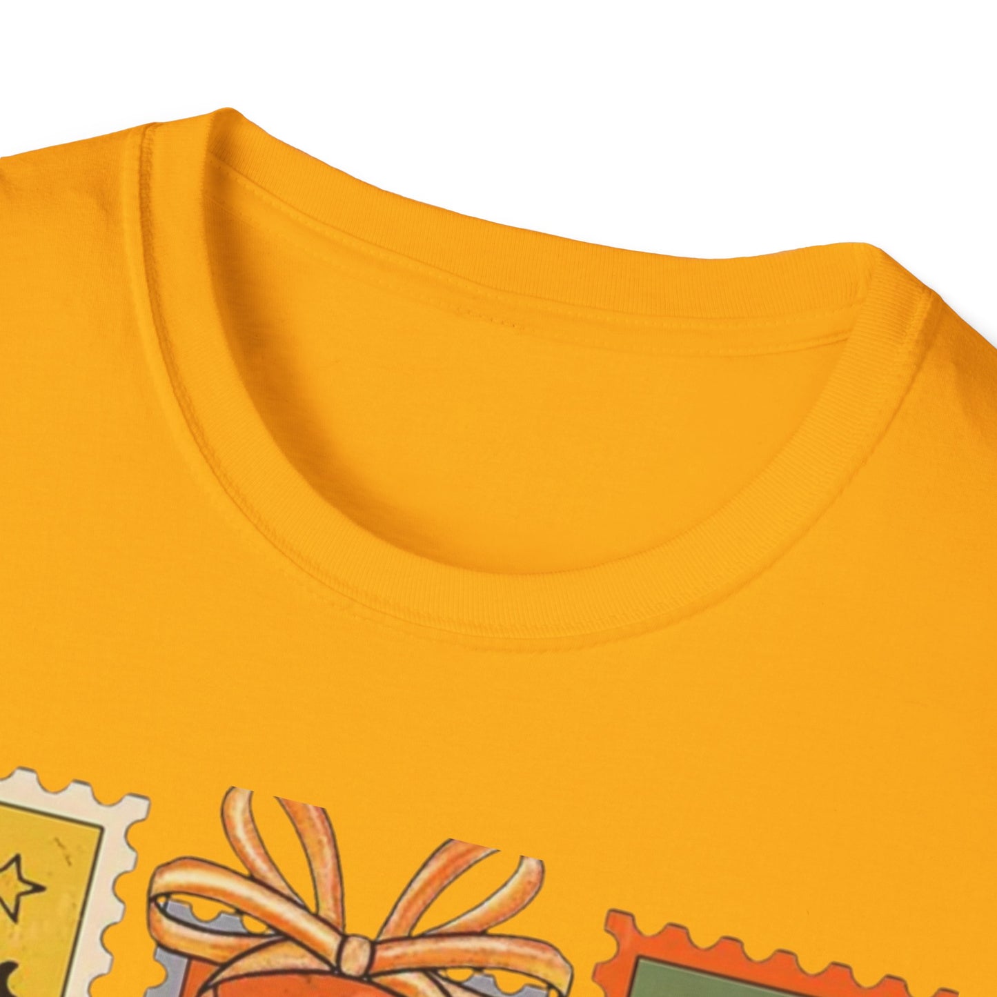 Halloween Themed Unisex Softstyle T-Shirt - Spooky Stamp Design, Fall Fashion, Trick or Treat, Halloween Party, Gift for Ghost Lovers