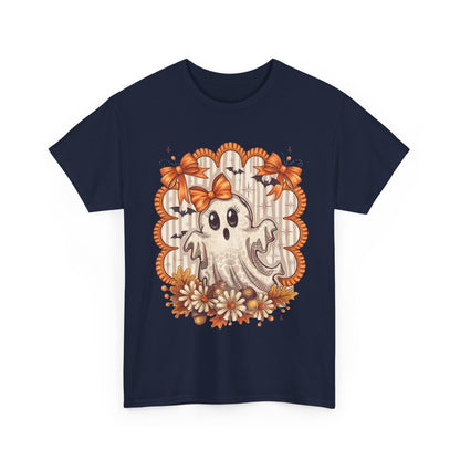 Fall Ghost Unisex Cotton Tee, Halloween Shirt, Autumn Fashion, Cute Ghost Apparel, Gift for Spooky Season