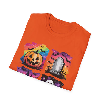 Halloween Graphic Tee, Spooky Season T-Shirt, Unisex Halloween Shirt, Witchy Apparel, October Festive Wear, Ghost and Pumpkin Tee