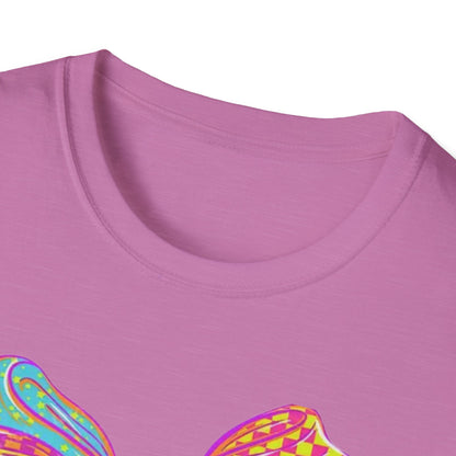 Colorful Bow Graphic Unisex T-Shirt, Fun Graphic Tee, Stylish Casual Wear, Perfect Gift for Birthdays, Festivals, and Celebrations