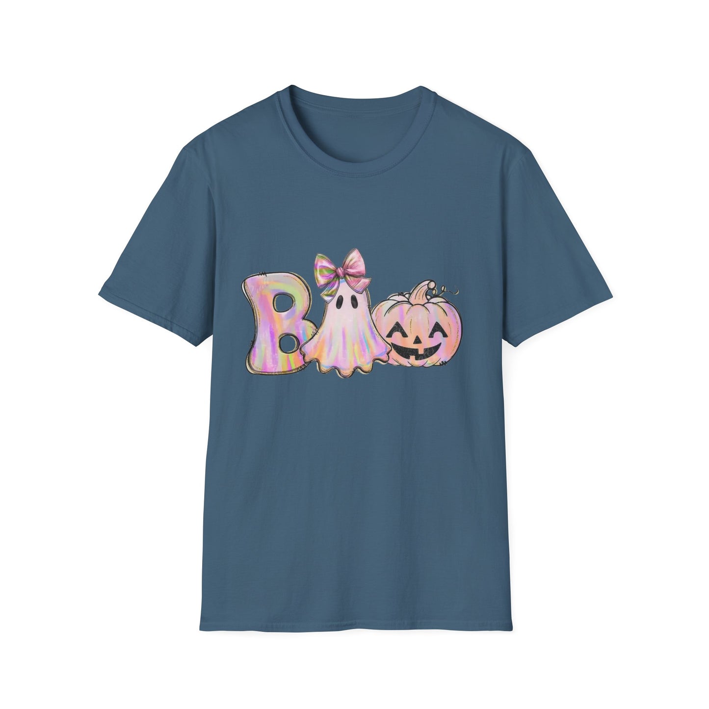 Halloween Ghost Unisex Softstyle T-Shirt, Spooky Tee, Fall Apparel, Pumpkin Shirt, Boo T-Shirt,Halloween Costume