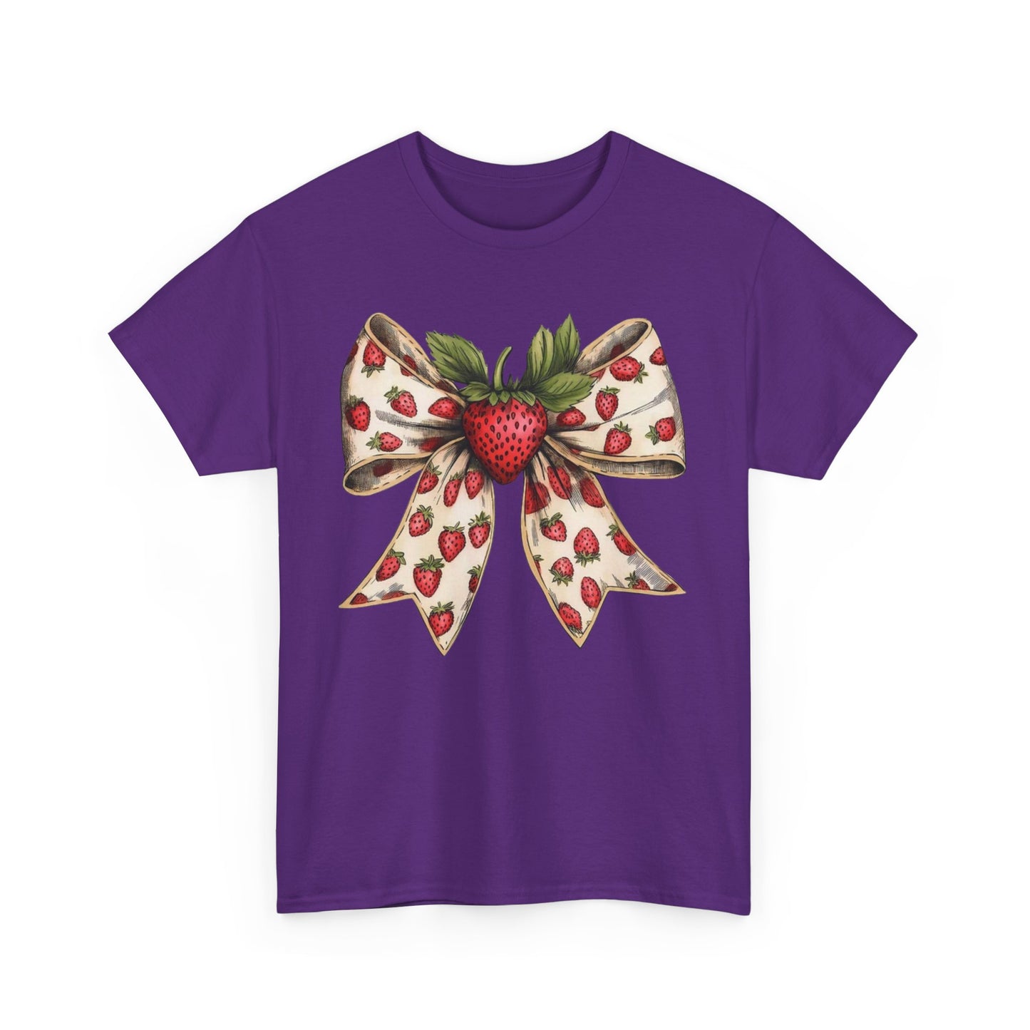 Strawberry Bow Graphic Tee - Cute Summer Shirt, Gift for Her, Berry Lover Apparel, Spring Fashion, Casual Outfit