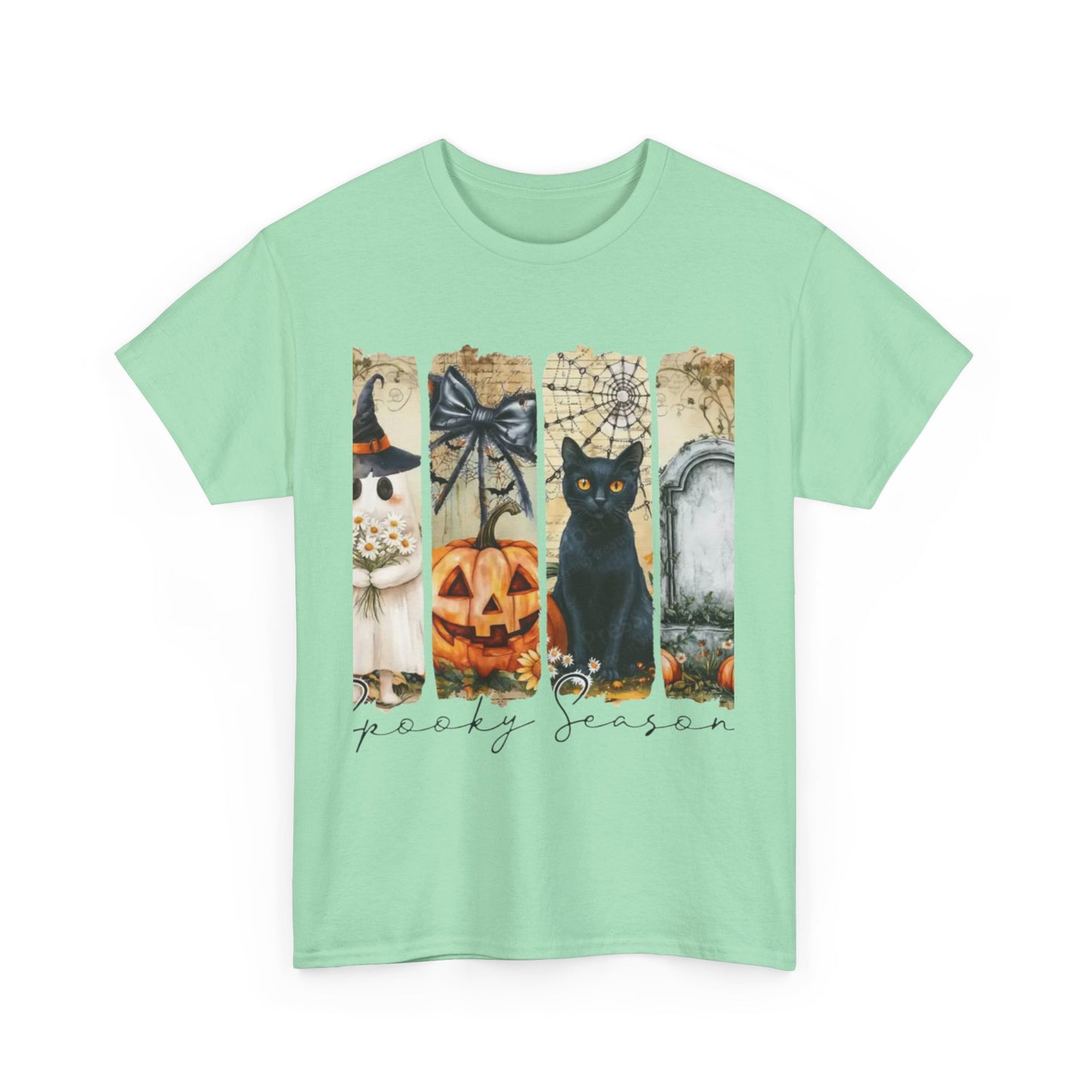 Halloween Cat Tee, Vintage Halloween Shirt, Unisex T-Shirt, Fall Graphic Tee, Spooky Season Apparel, Cat Lover Gift