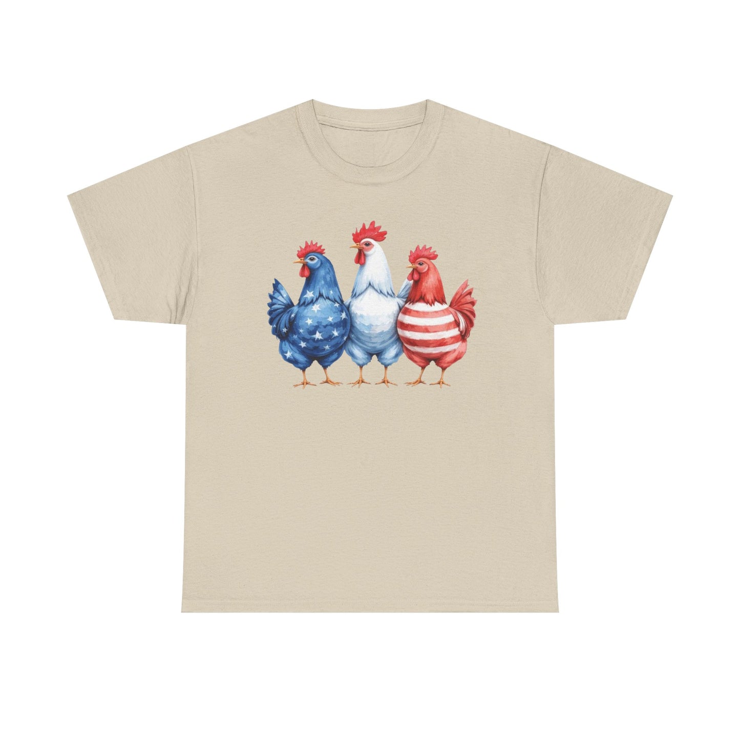 Patriotic Chicken Tee - Cute Farm Animal Shirt, Summer BBQ, Independence Day, Gift for Friends, Unisex Casual Wear