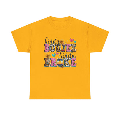 'Kinda Boujee Kinda Broke' Unisex Heavy Cotton Tee, Casual Fashion, Fun Gift for Friends, Birthday, Everyday Wear, Graphic Tee