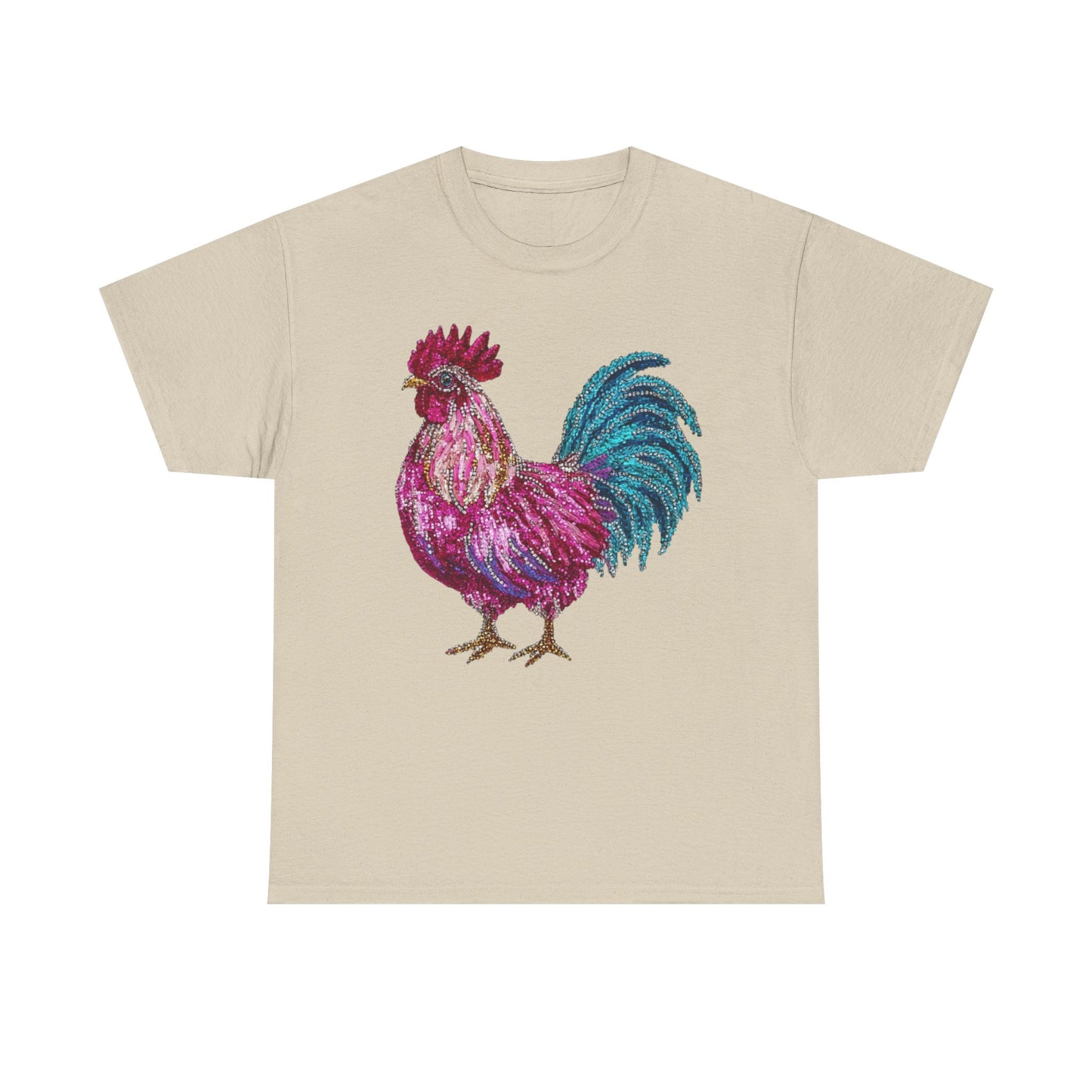 Vibrant Rooster Graphic Tee, Unisex Heavy Cotton Shirt, Farmhouse Clothing, Animal Lover Gift, Casual Tee, Birthday Present